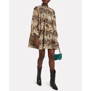 GANNI Tiger’s Eye Poplin Mini Dress 36